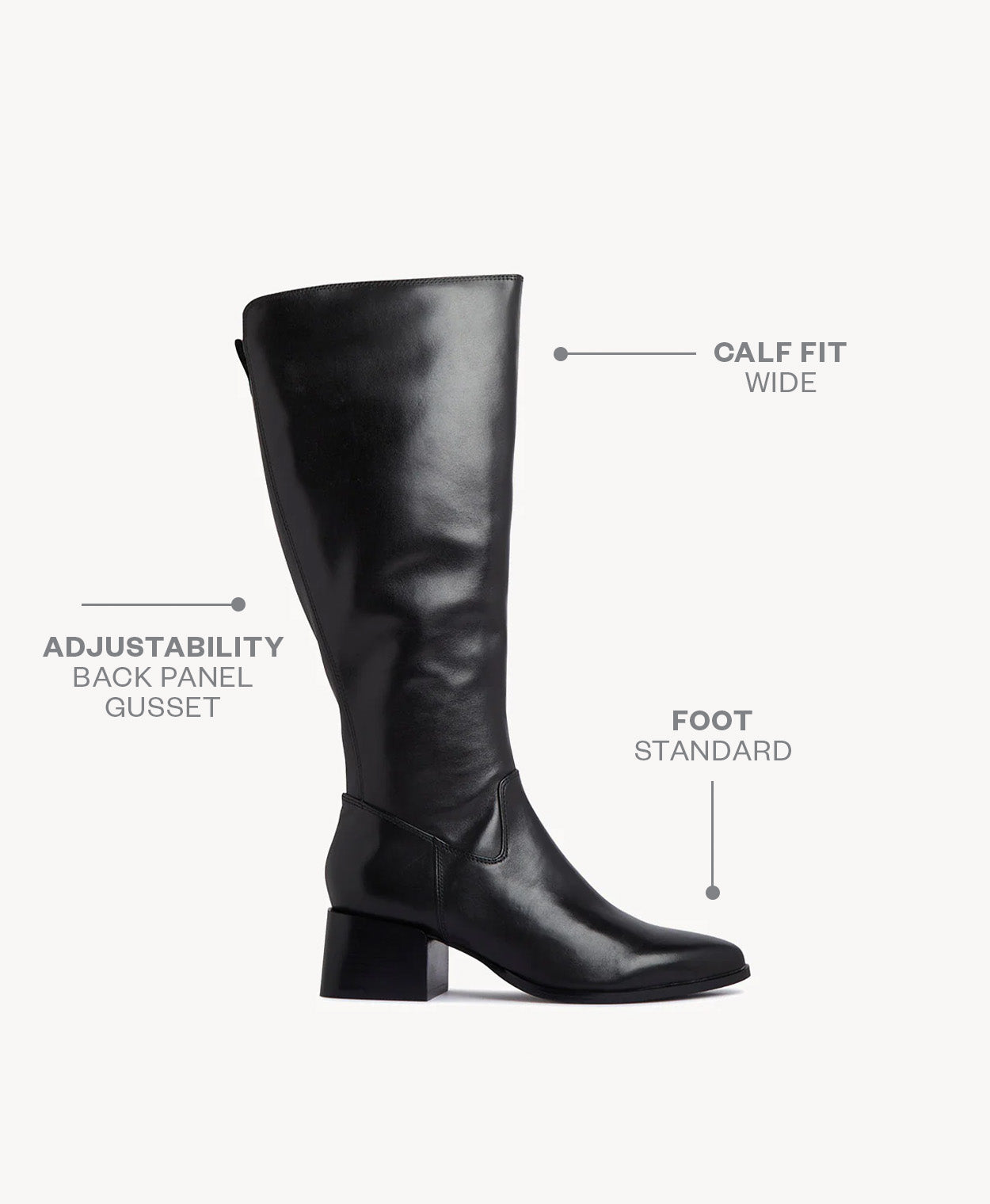 Bromley Knee High Boot with Wide Calf - Boots Long | Womens Shoes - Merchant 1948