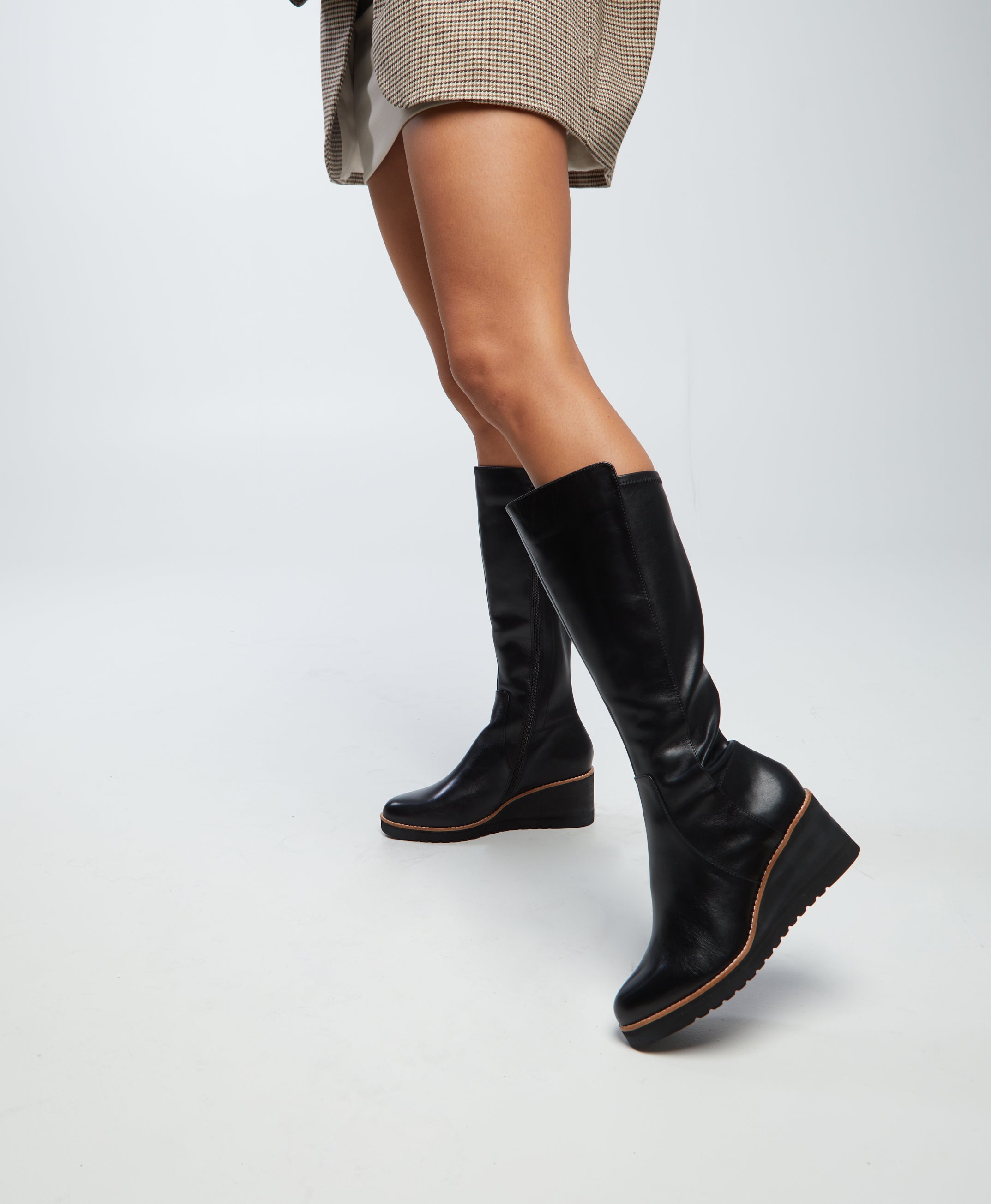 Bridget Wedge Knee High Boot - Boots Long | Womens Shoes - Merchant 1948
