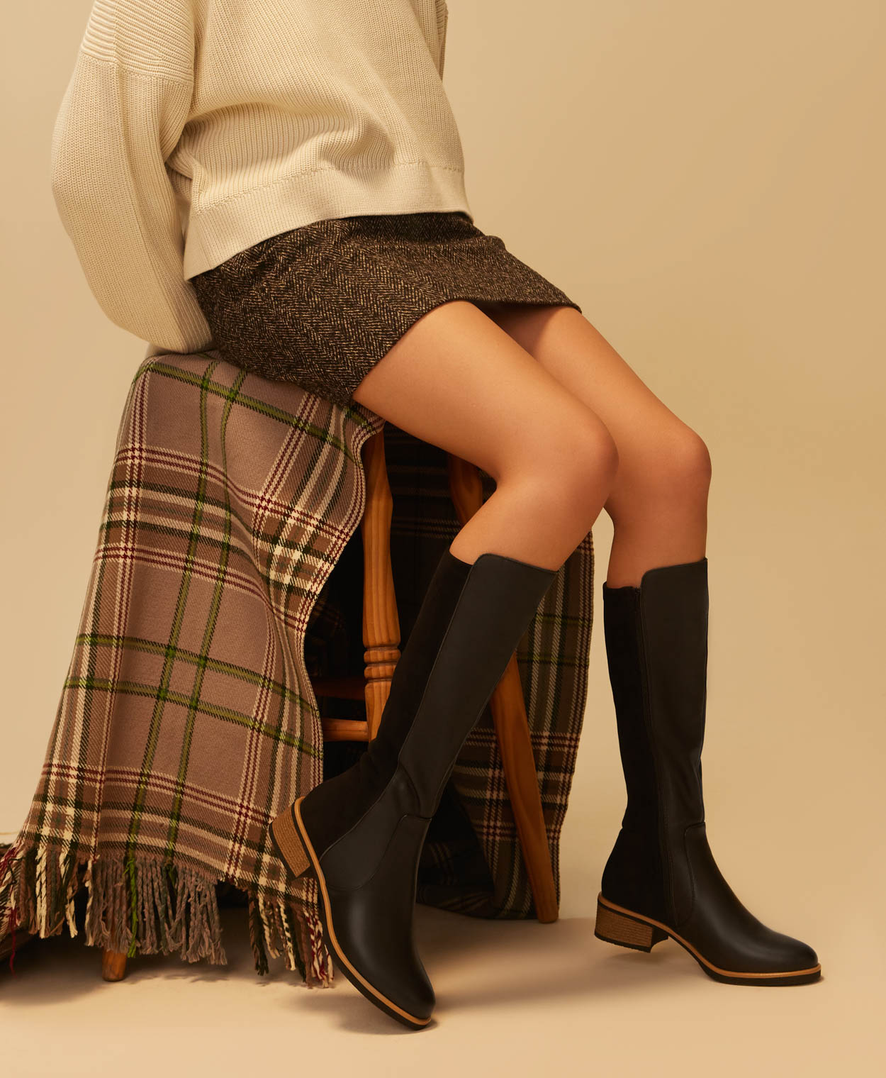 Dayton Knee High Leather Boot - Boots Long | Womens Shoes - Merchant 1948