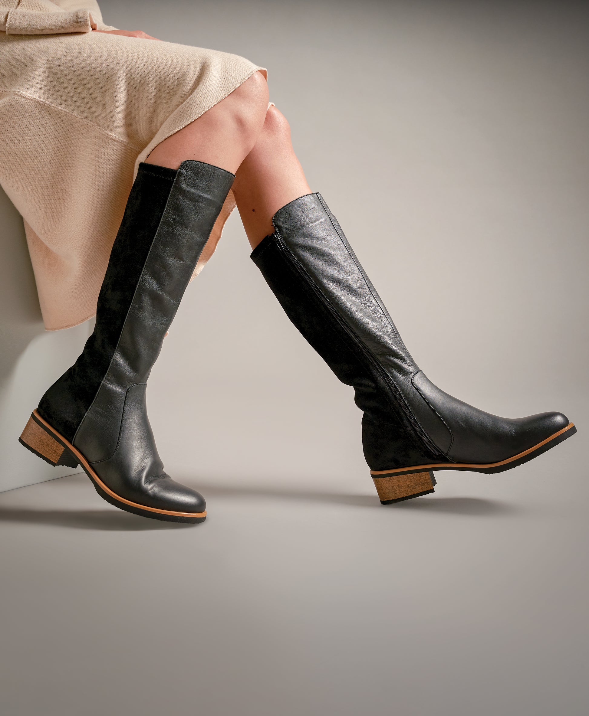 Dayton Knee High Leather Boot - Boots Long | Womens Shoes - Merchant 1948