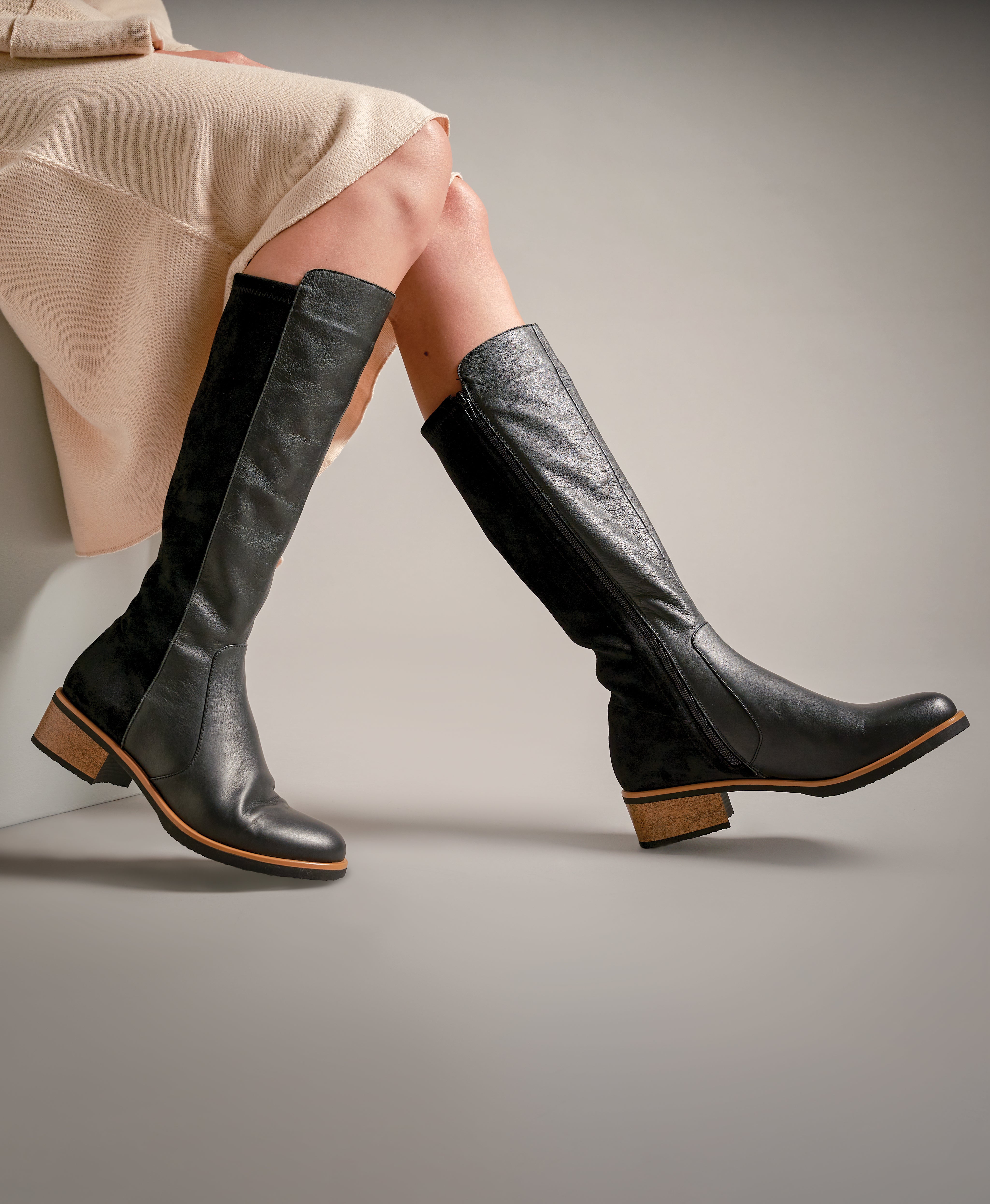 Dayton Knee High Leather Boot - Boots Long | Womens Shoes - Merchant 1948