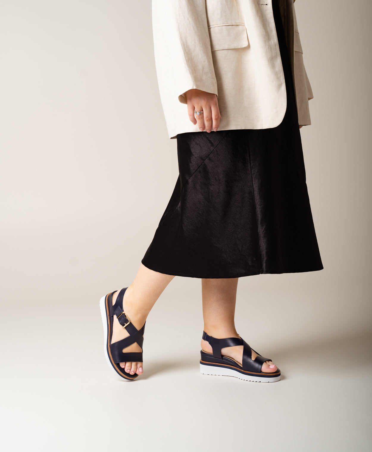 navy leather dress sandals navy blue sandals: Women's Shoes