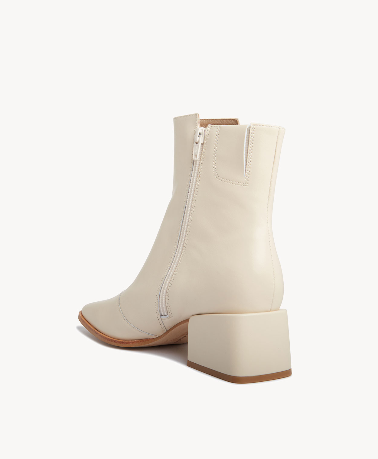 Cream leather ankle boots shop