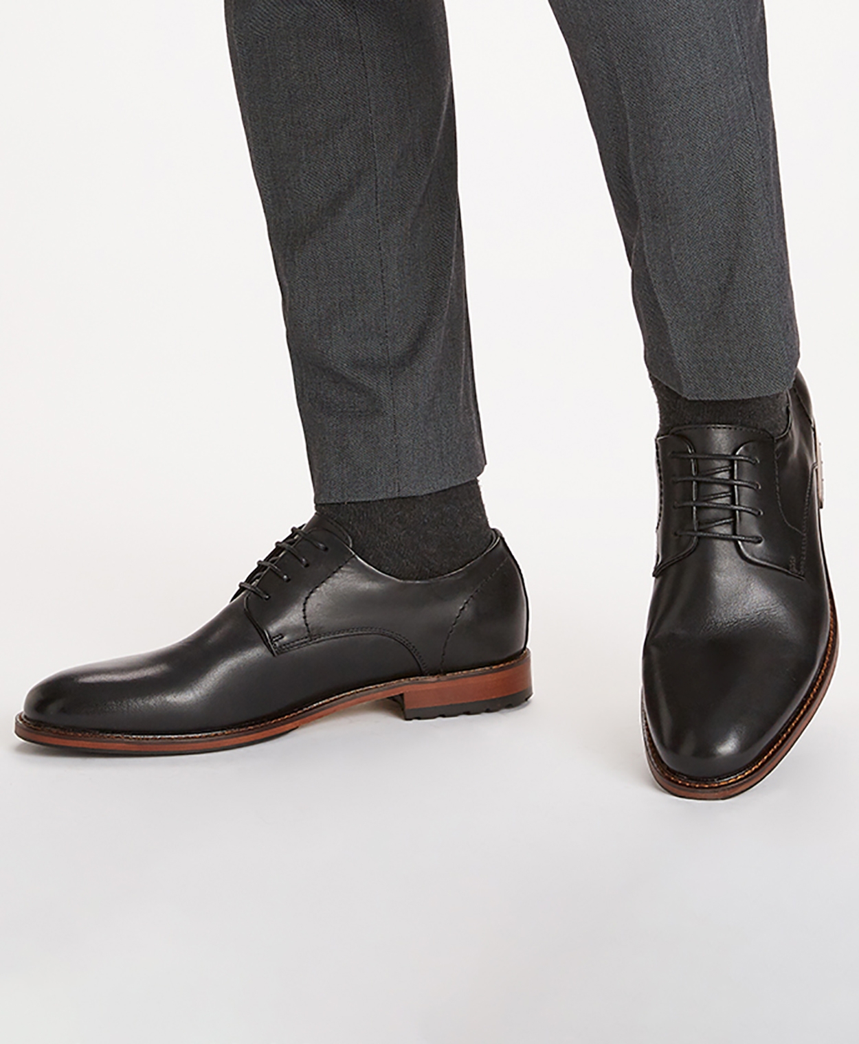Gray leather sales dress shoes