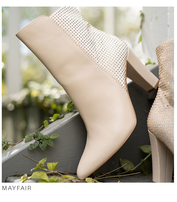 Shop Mayfair Ankle Boots in Vintage Cream Sparkle Leather