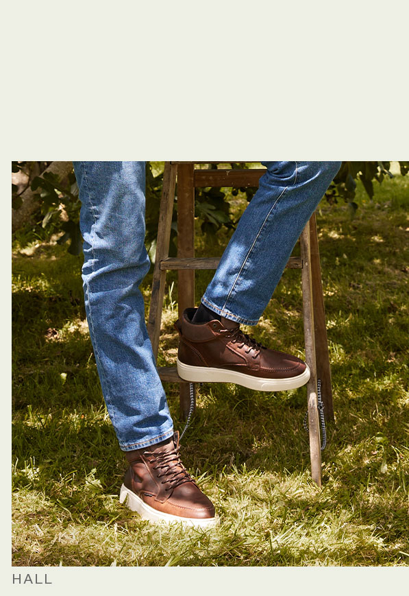 Shop Hall Casual Men's Boot in Brown Leather