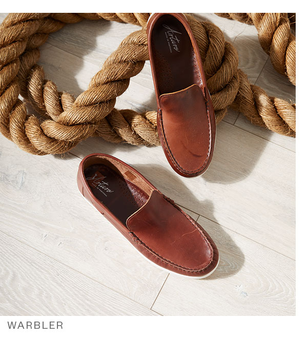 Shop Warbler Men's Boat Shoes in Brandy Leather