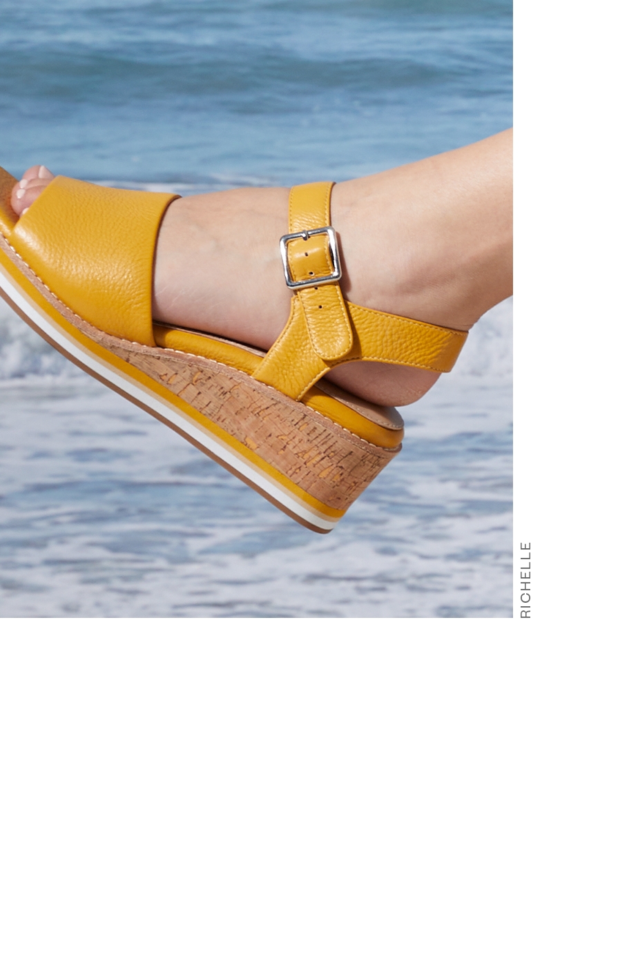 Shop Richelle Sandals in Mustard Leather