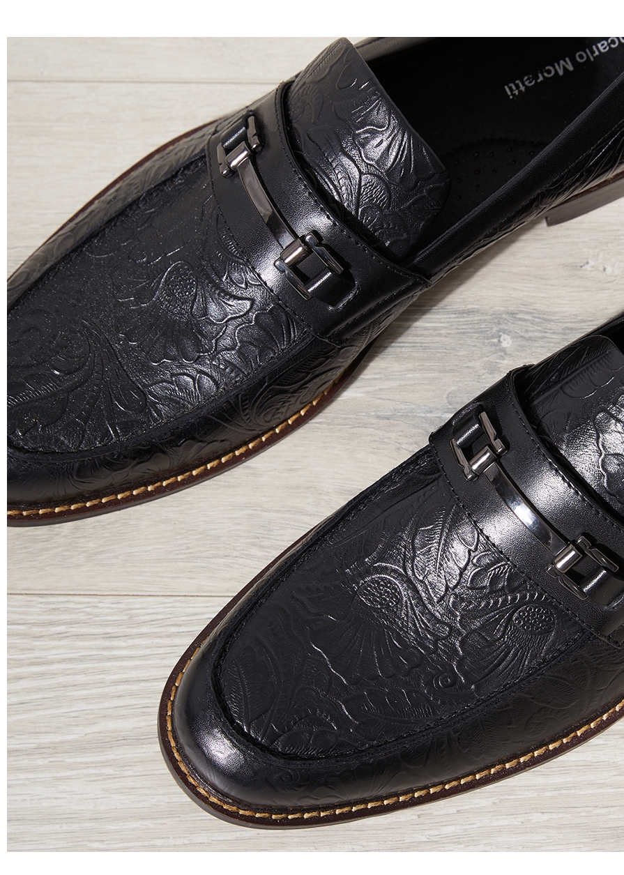 Shop Men's Loafer Husky in Black Floral Emboss