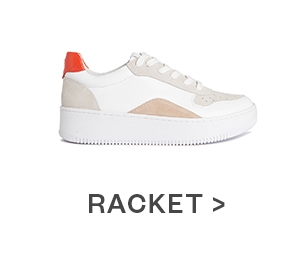 Shop Racket Sneaker in White Grey Tango Leather