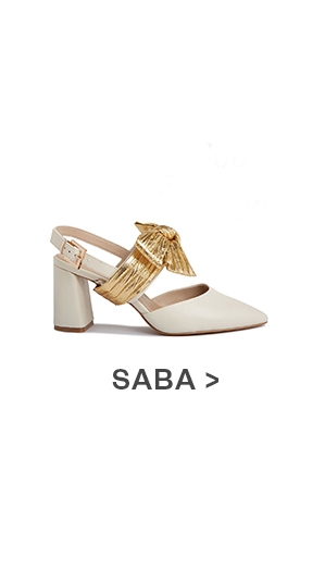 Shop Saba Slingback Heel in Ivory Leather/ Gold