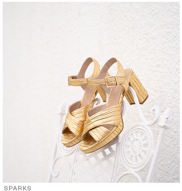 Shop Sparks Platform Sandal in Gold Foil