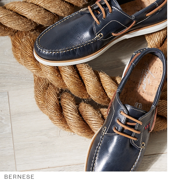 Shop Bernese Boat Shoes in Navy