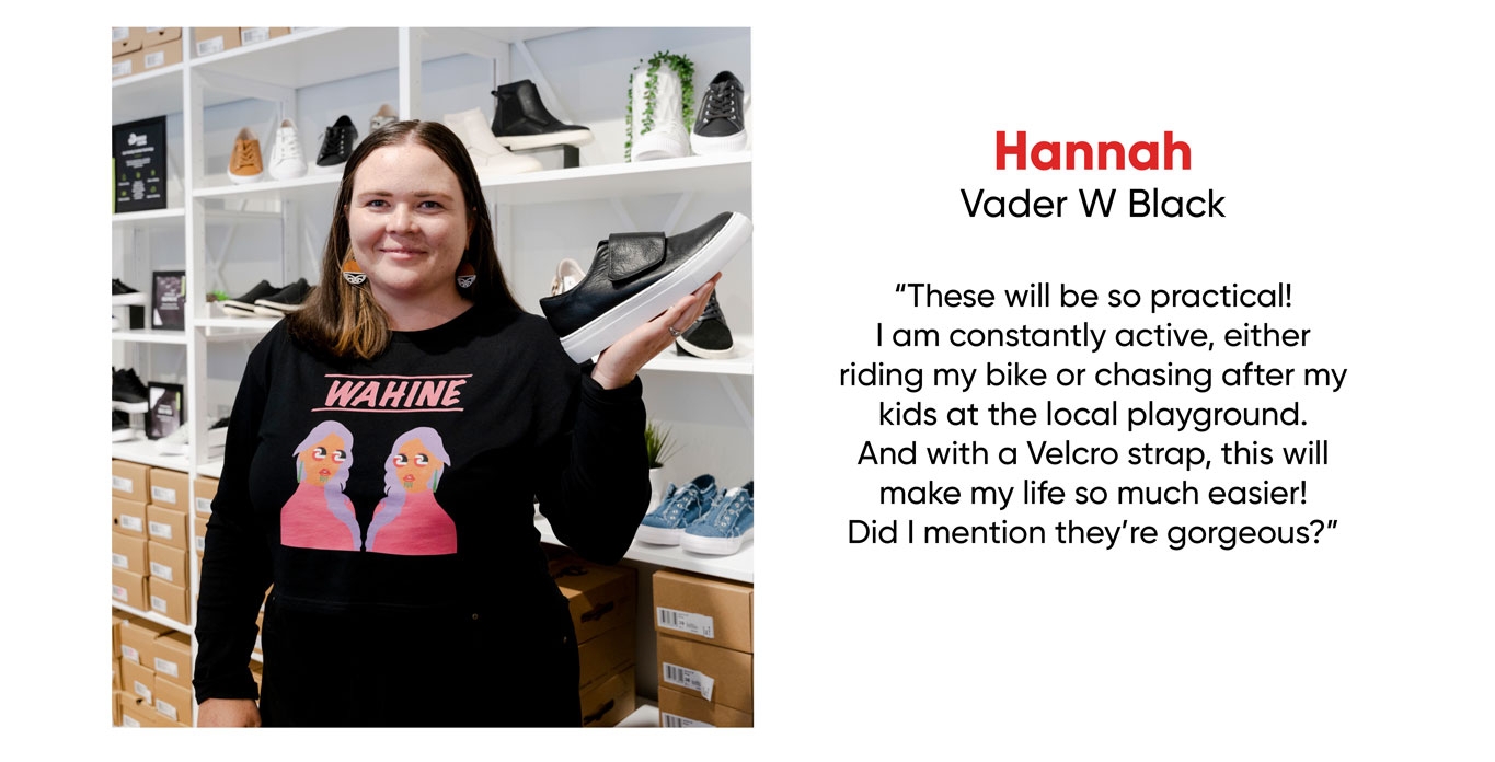 Hannah from Youthline with the Deuce Vader Sneaker